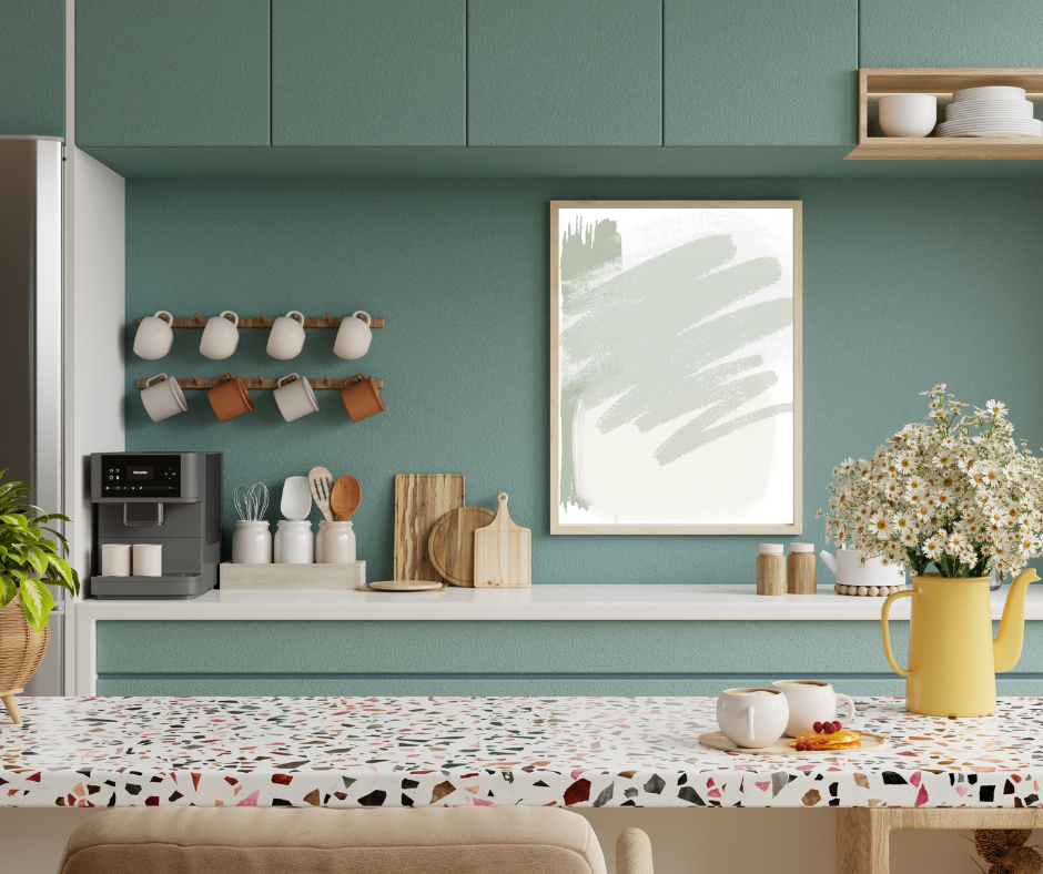 Sage Green Brushstroke Abstract Art - Modern Minimalist Digital Print