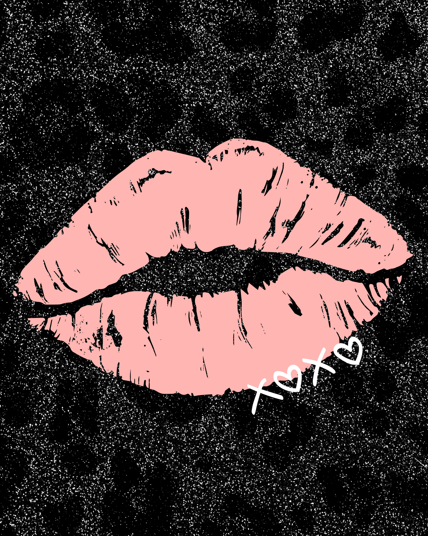 Pink lips wall art