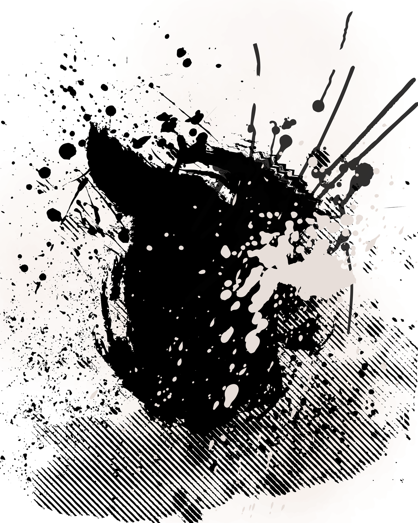 Monochrome Mayhem – Black Ink Abstract Wall Art (Digital Download)