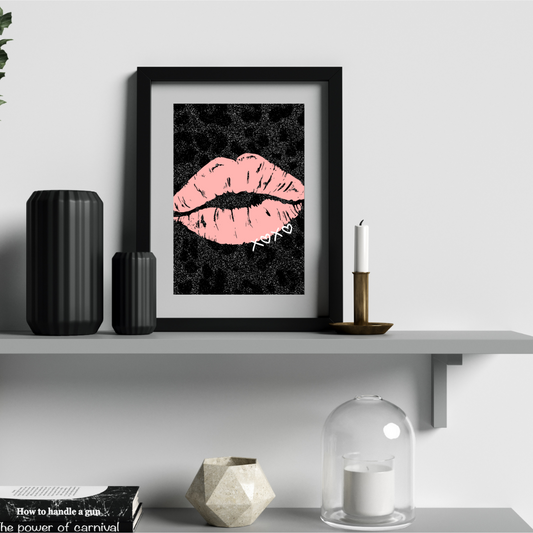 Pink lips wall art