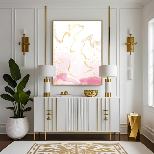 Pink & Gold Dream | Abstract Luxury Art Print