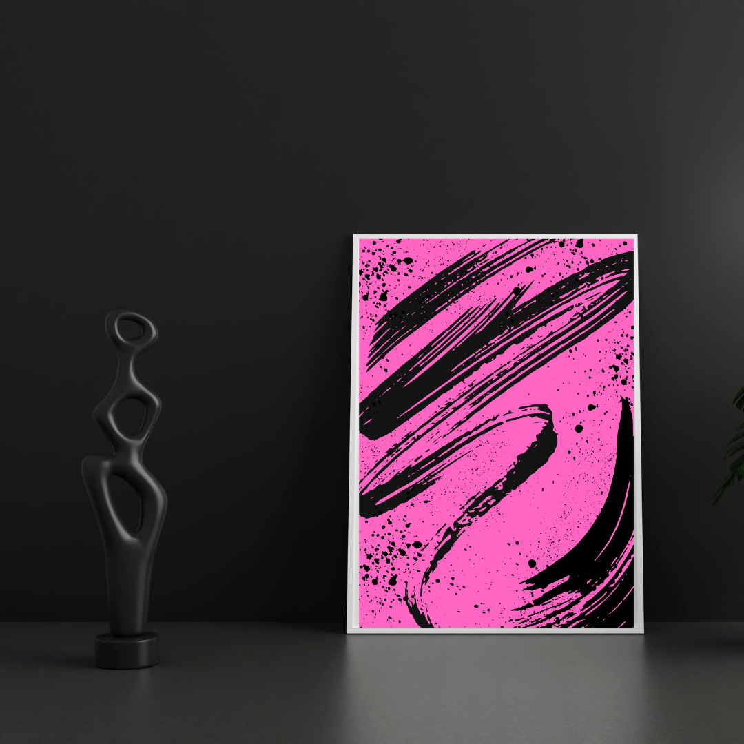 Electric Chaos – Bold Abstract Brushstroke Wall Art (Digital Download)