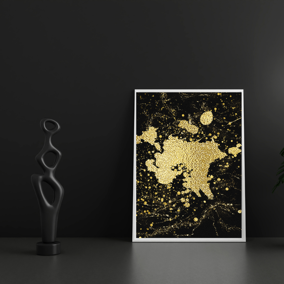 Molten Noir | Luxe Black & Gold Abstract Wall Art