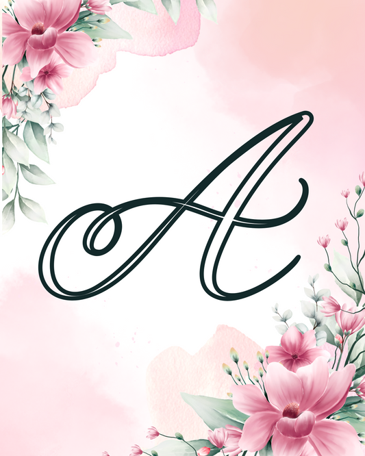 Floral Monogram Wall Art – A to Z Printable Collection